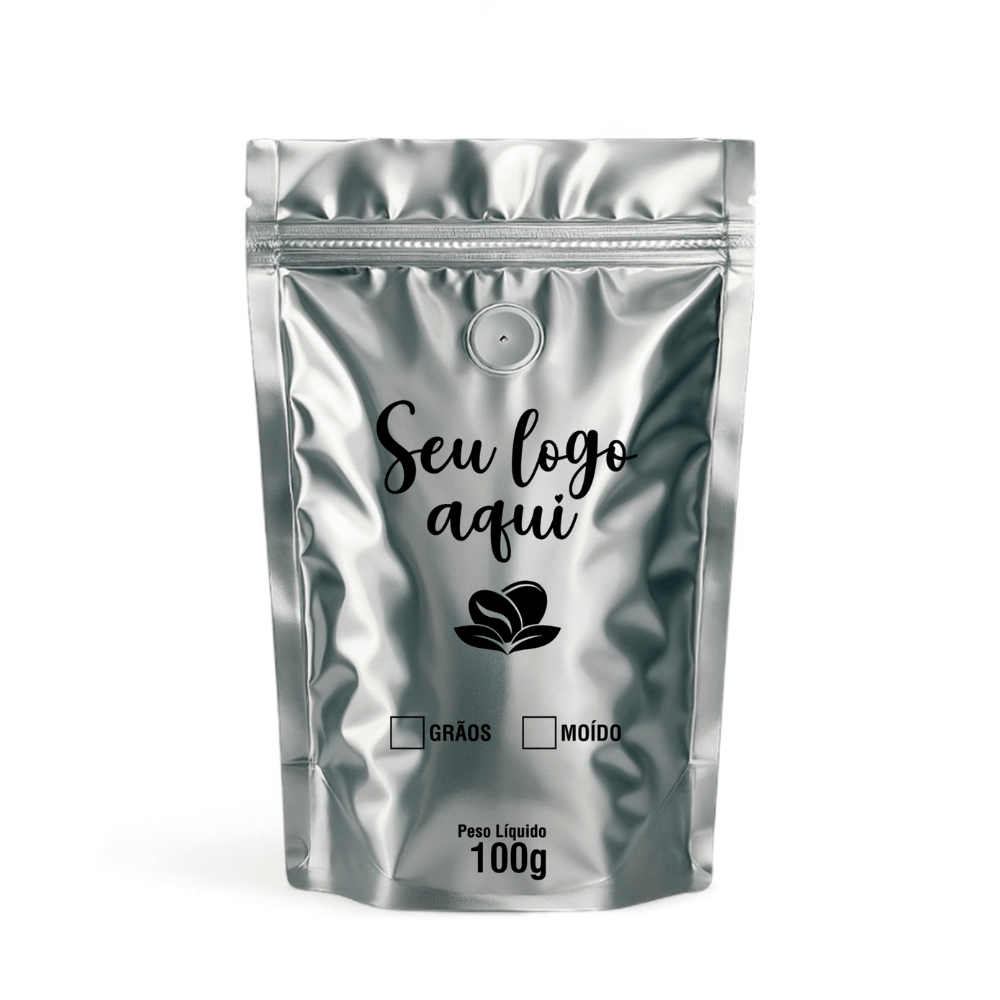 Embalagem para Café Stand Up Metal 100g Personalizado 
