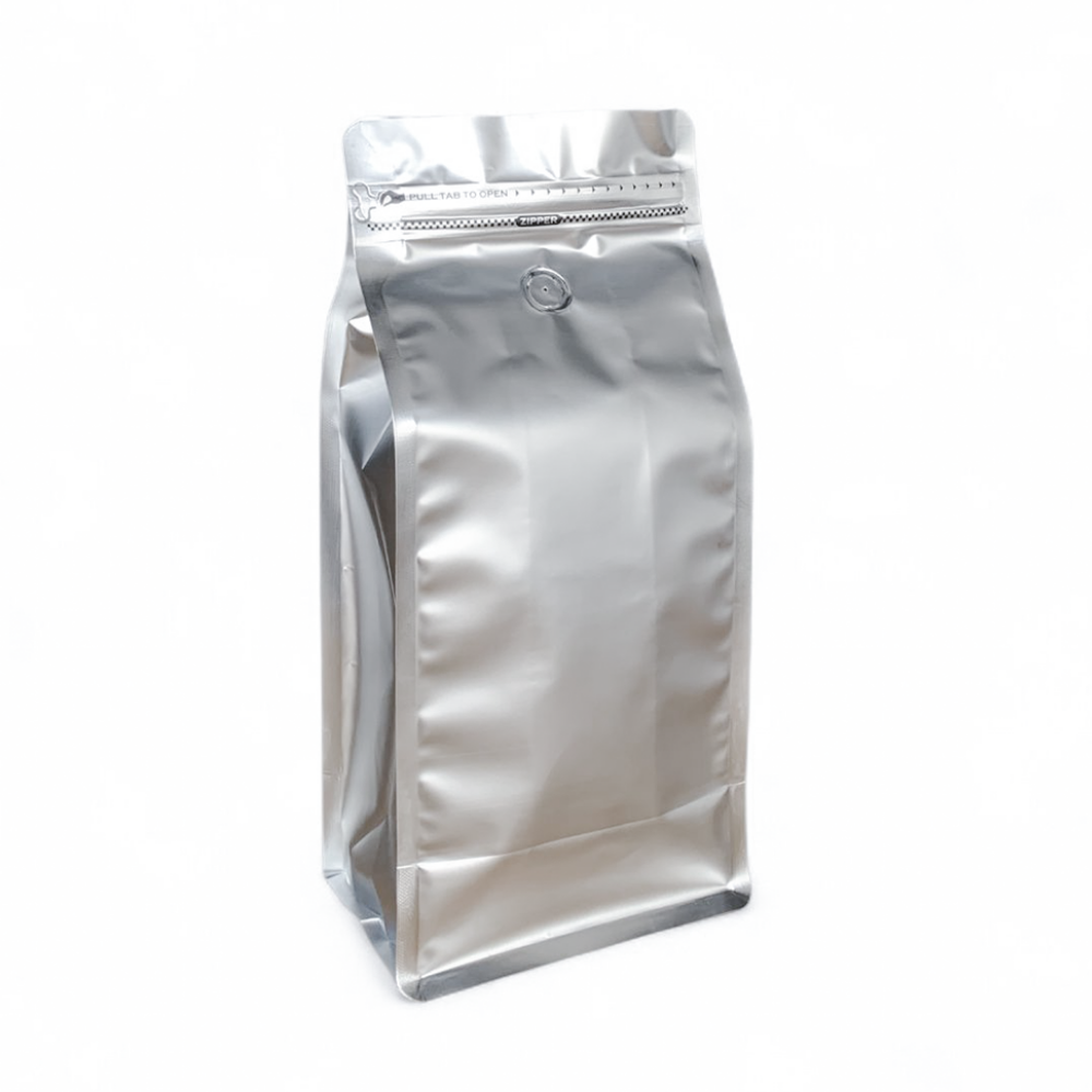 Embalagem para Café 1Kg Box Pouch Prata com Zip Lock