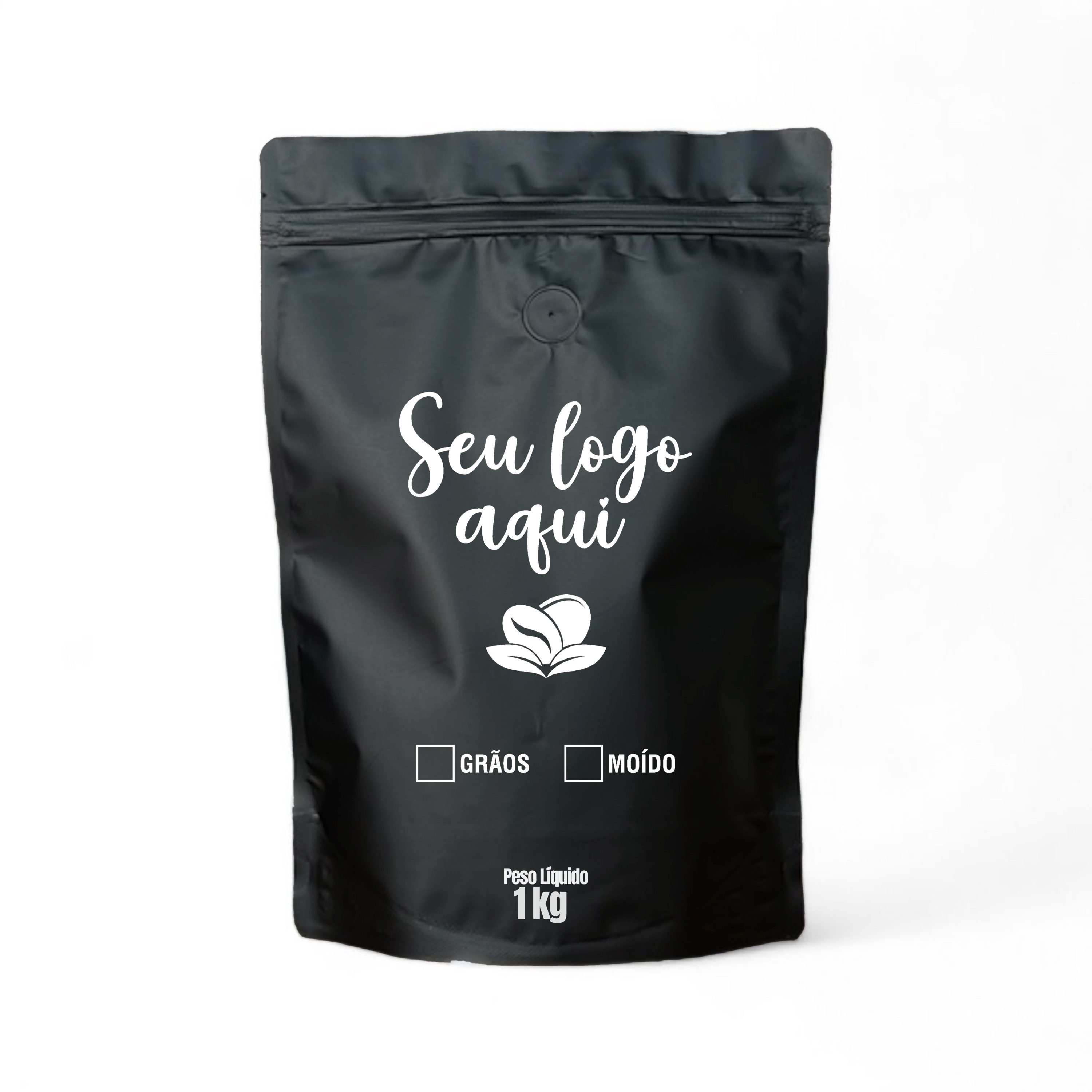 Embalagem para Café Stand Up Preto Fosco 1Kg Personalizado