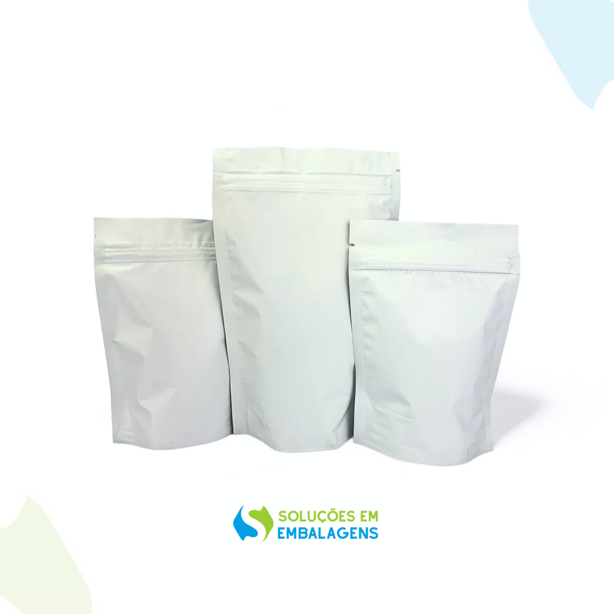 Saco Stand Up Branco Fosco 12x19 - Soluções em Embalagens