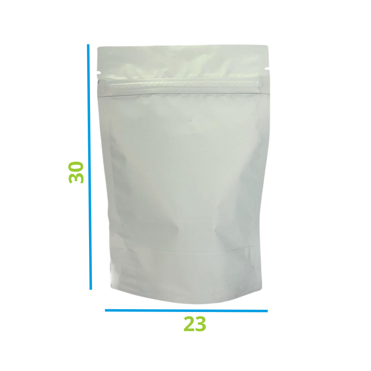 Saco Stand Up Branco Fosco 23x30 com Zip Lock