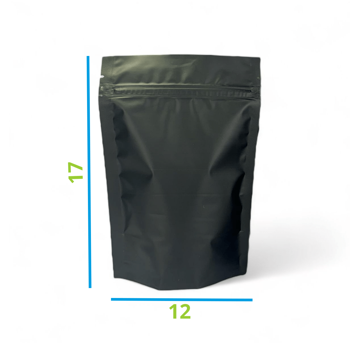 Saco Stand Up Preto Fosco 12x17 Com Zip Lock