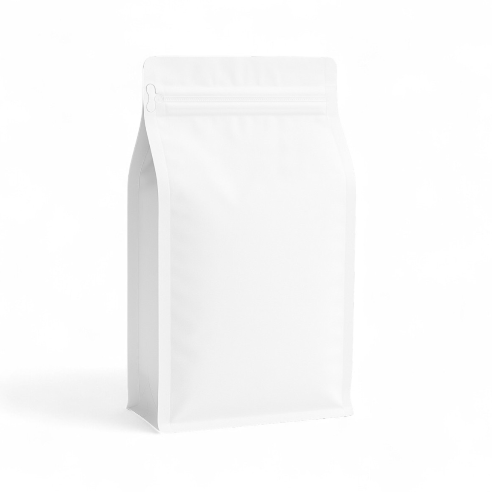Embalagem Box Pouch Branco Fosco 12x24+7 com Zip Lock