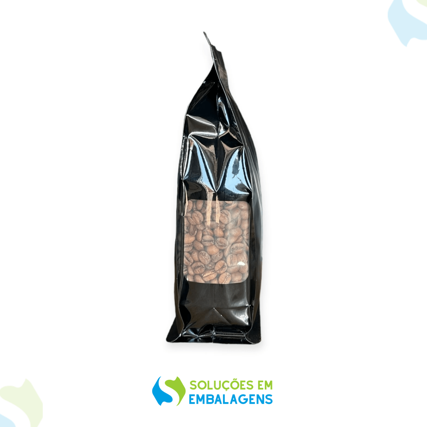 Embalagem Box Pouch com Visor Preta 18x28+8 com Zip Lock