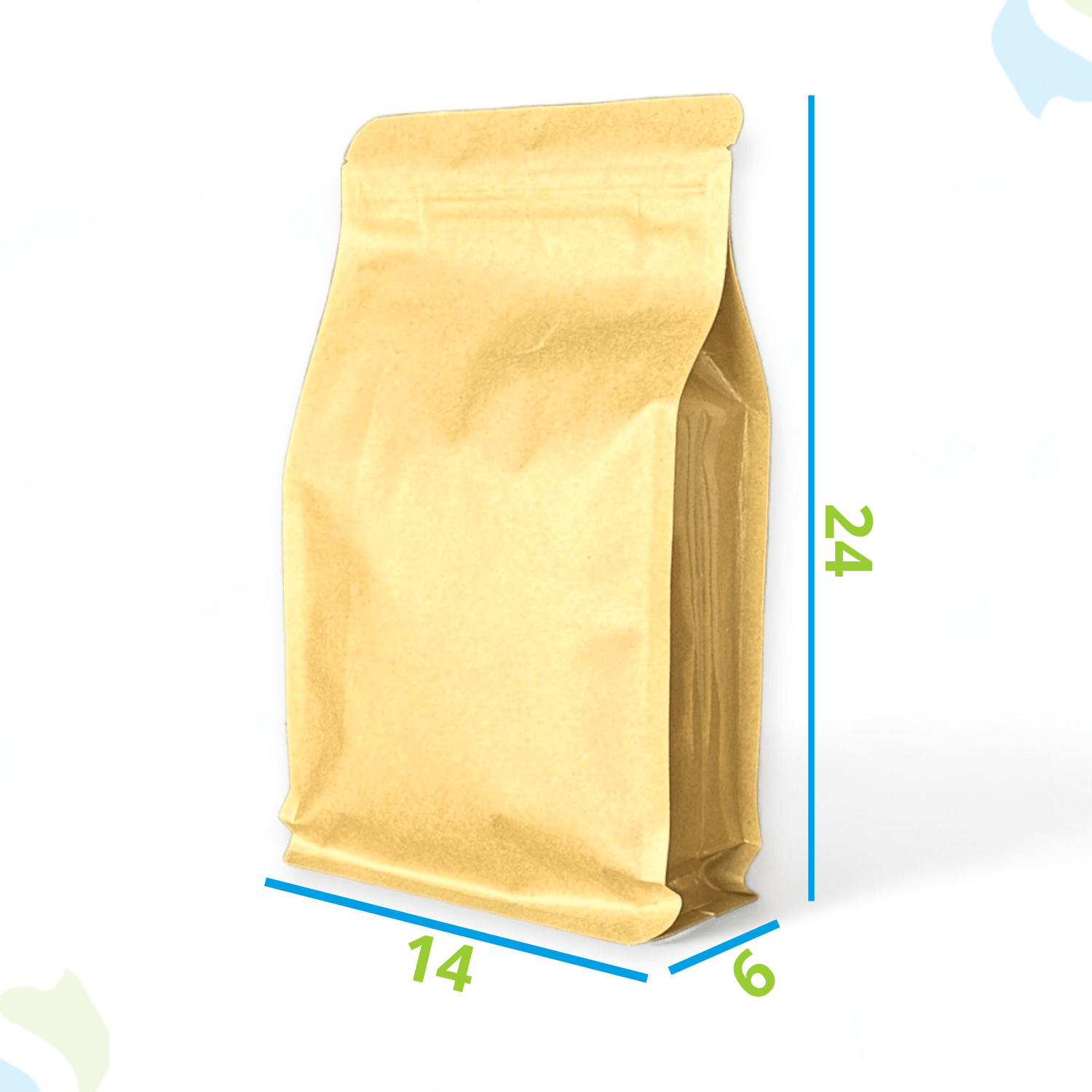 Embalagem Box Pouch Kraft 14x24+6 com Zip Lock