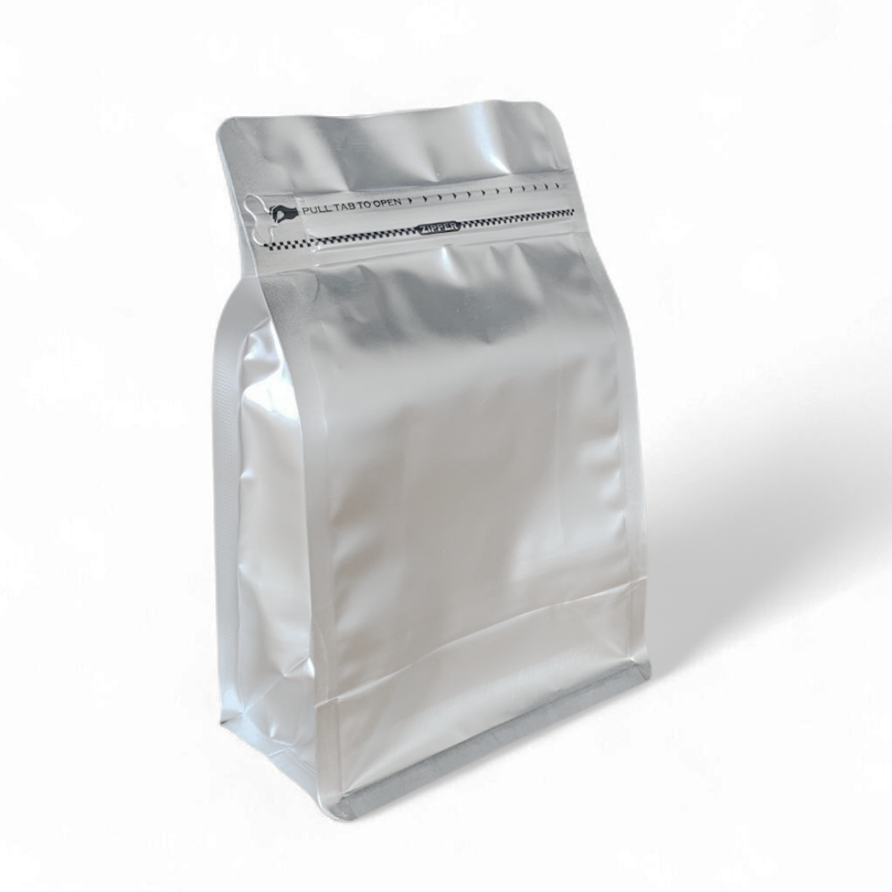 Embalagem Box Pouch Prata 13x20+7 com Zip Lock