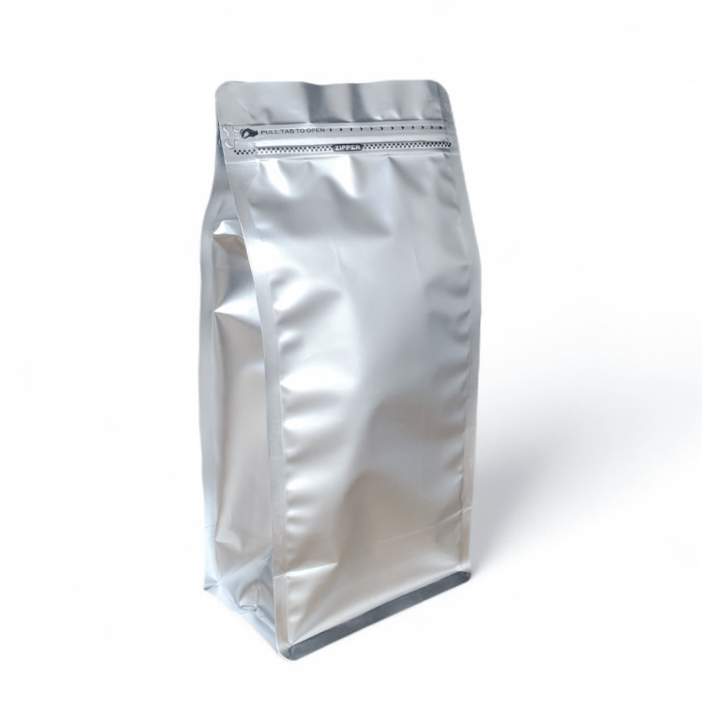 Embalagem Box Pouch Prata 15x32+9 com Zip Lock