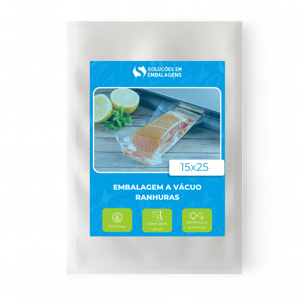 Embalagem Saco á Vácuo Ranhuras 15x25