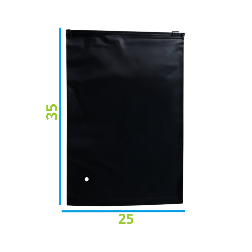 Saquinho Shein Preto Fosco 25x35 com Zip Trilho