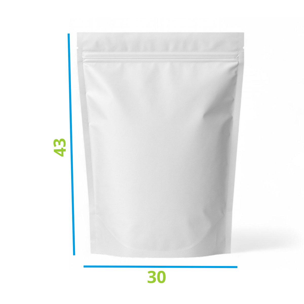 Stand Up Pouch Branco Fosco com Zíper 30x43cm