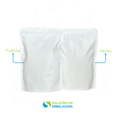 Embalagem para Café 500g Stand Up Branco Fosco 