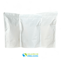 Embalagem para Café 500g Stand Up Branco Fosco 