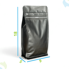 Embalagem para Café 100g Box Pouch Preto Fosco com Zip lock
