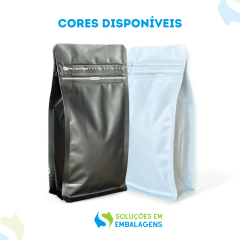 Embalagem para Café 100g Box Pouch Preto Fosco com Zip lock