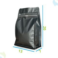 Embalagem para Café 250g Box Pouch Preto Fosco com Zip Lock