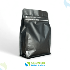 Embalagem para Café 250g Box Pouch Preto Fosco com Zip Lock