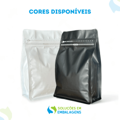 Embalagem para Café 250g Box Pouch Preto Fosco com Zip Lock