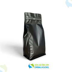 Embalagem para Café 1Kg Box Pouch Preto Fosco com Zip Lock