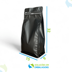 Embalagem para Café 1Kg Box Pouch Preto Fosco com Zip Lock
