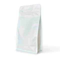 Embalagem para Café 1Kg Box Pouch Branco Fosco com Zip Lock
