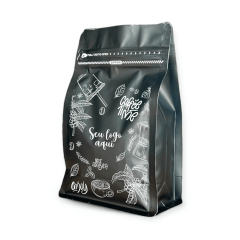 Embalagem para Café 250g Box Pouch Preto Fosco Personalizada