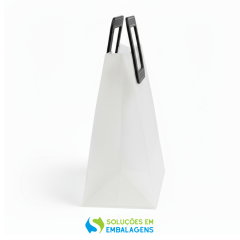 Sacolas para Presente Transparente Fosca com Alça Quadrada de Couro