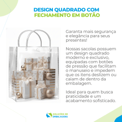 Sacolas para Presente Transparente PVC com Botão