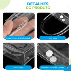 Sacolas para Presente Transparente PVC com Botão