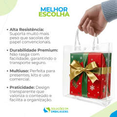 Sacolas para Presente Transparente PVC com Botão