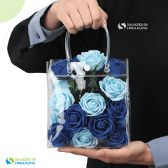 Sacolas para Presente Transparente PVC com Botão