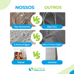 Sacolas para Presente Transparente PVC com Botão