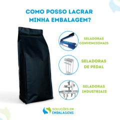 Embalagem para Café 500g Preto Fosco 4 soldas  