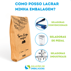 Embalagem para Café 250g Kraft 4 soldas