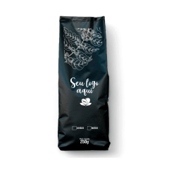 Embalagem para Café 250g Preto Fosco Sanfonada Personalizada