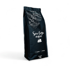Embalagem para Café 1Kg Preto Fosco 4 Soldas Personalizado