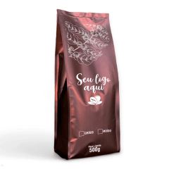 Embalagem para Café 500g Marrom 4 Soldas Personalizado 