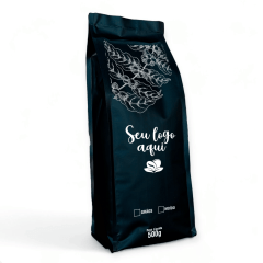 Embalagem para Café 500g Preto Fosco 4 Soldas Personalizado  