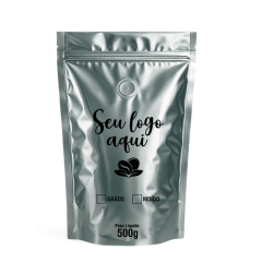 Embalagem para Café Stand Up Prata 500g Personalizado 