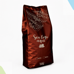 Embalagem para Café 250g Marrom Fosco Sanfonada Personalizada