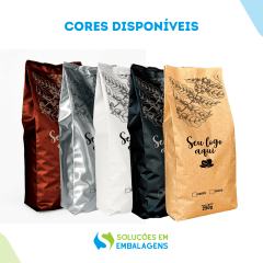 Embalagem para Café 250g Marrom Fosco Sanfonada Personalizada
