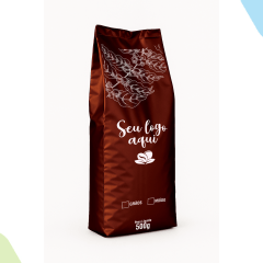 Embalagem para Café 500g Marrom Fosco Sanfonada Personalizada
