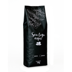 Embalagem para Café 1Kg Preto Fosco Sanfonada Personalizada