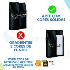 Embalagem para Café 1Kg Preto Fosco Sanfonada Personalizada