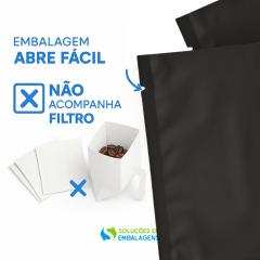 Embalagem para Café Drip Coffee Preto 12x10