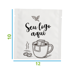 Embalagem para Café Personalizada Dripp Coffe Branco 12x10 