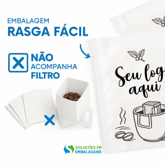 Embalagem para Café Personalizada Dripp Coffe Branco 12x10 