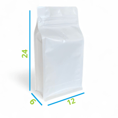 Embalagem para Café 250g Box Pouch Branco com Zip Lock