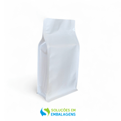 Embalagem para Café 250g Box Pouch Branco com Zip Lock