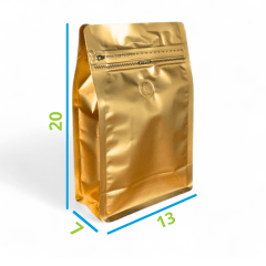Embalagem Box Pouch Dourado Fosco 13x20