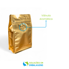 Embalagem Box Pouch Dourado Fosco 13x20